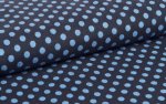 Baumwoll Strick - Punkte - dunkelblau/blau